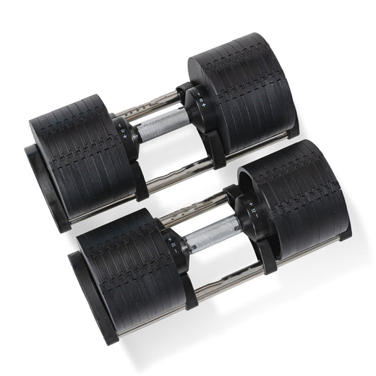 Adjustable 32KG Dumbbells Set with Stand (PAIR)