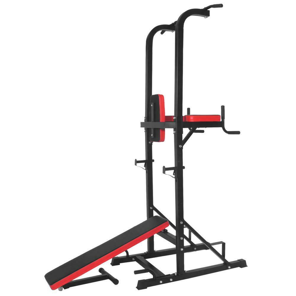 Power Tower Dip Station with Pull-Up Bar and Bench