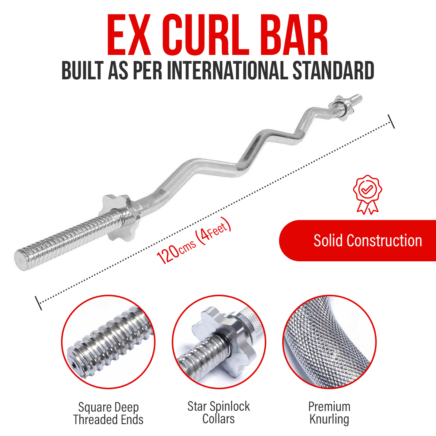 (25mm) EZ Curl Bar (330LBS Rated)