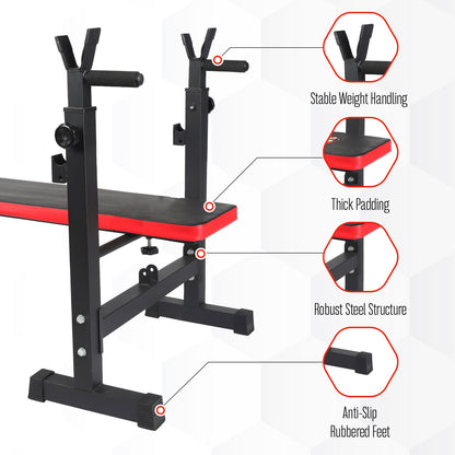 Adjustable Barbell Rack Weight Bench