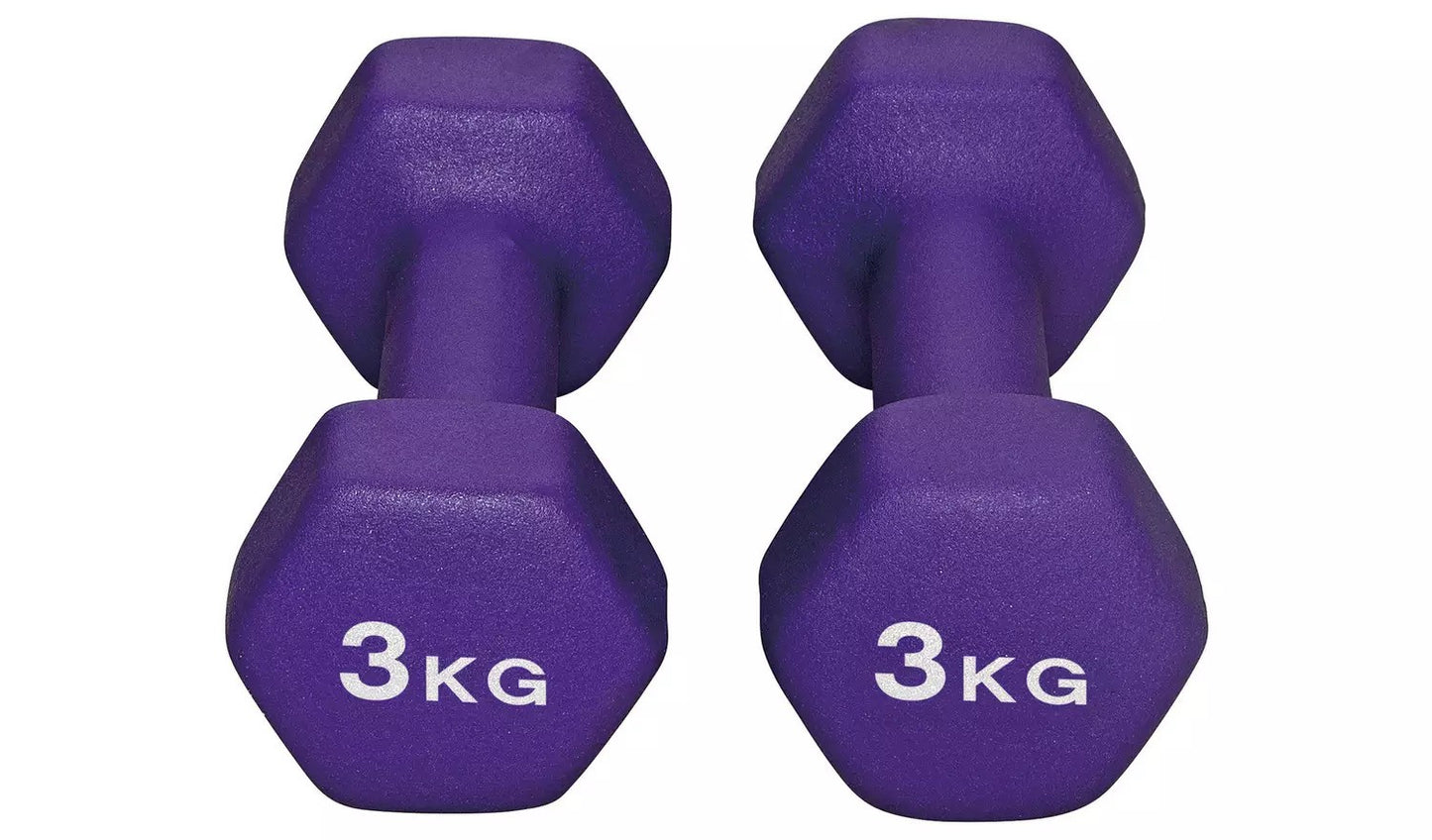 Opti Neoprene Dumbbell Set – 2 x 3kg