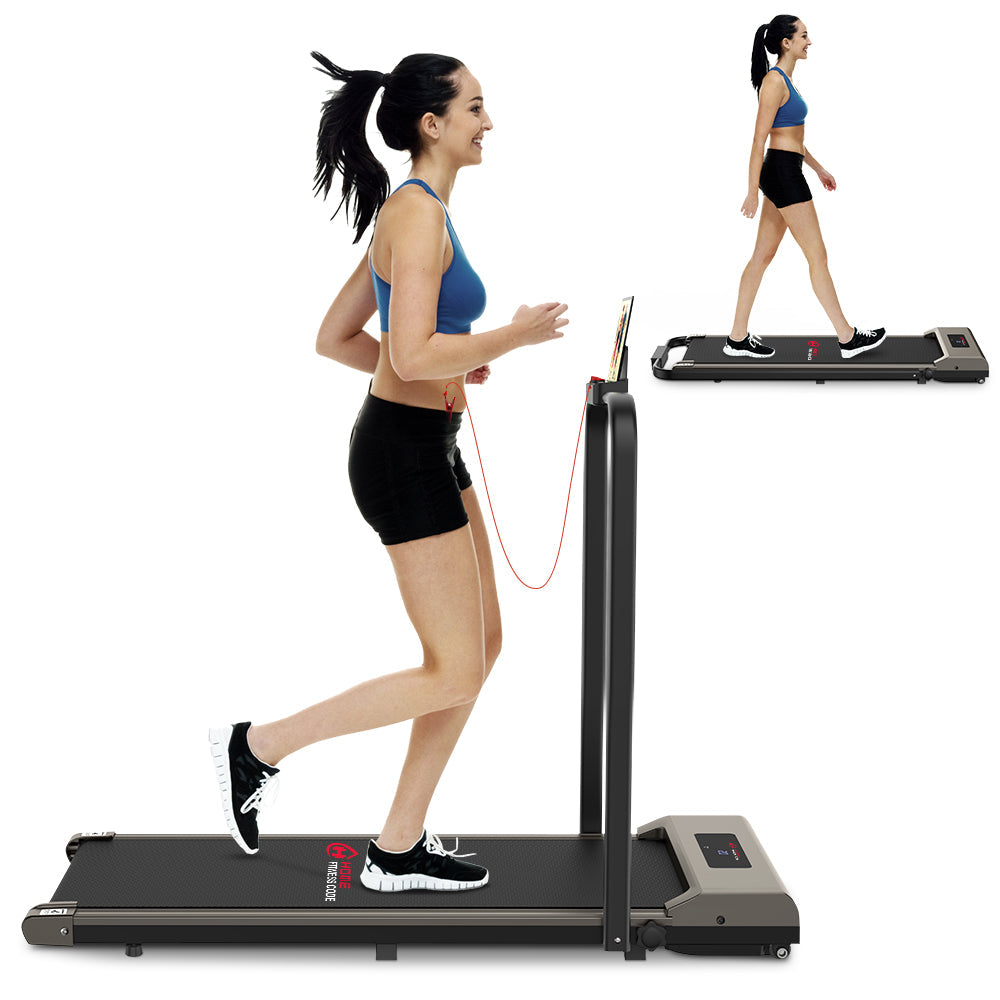 Space Saving Motorised Treadmill 1-10KM/H Walking Machine with LCD Display