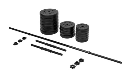 Opti Vinyl Barbell and Dumbbell Weight Set – 50kg