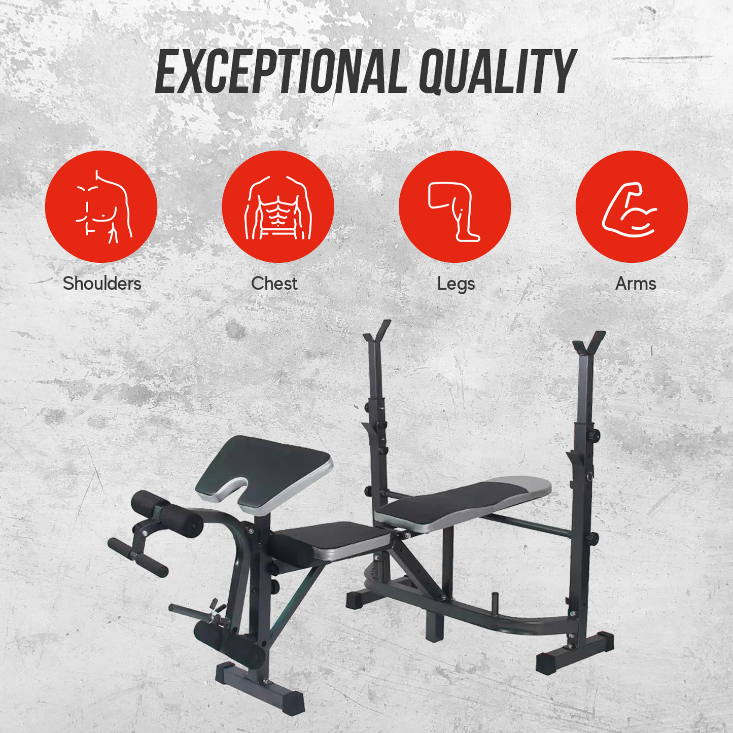 Heavy Duty Weight Bench Adjustable with Barbell Rack